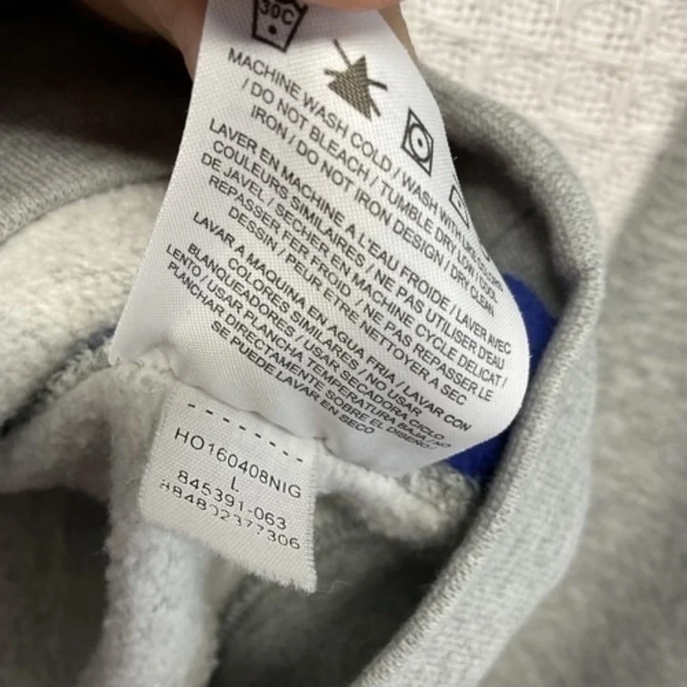 Jordan Dark Grey Heather/Deep Royal Graphic Hoodie Men L China Polyester/Spandex